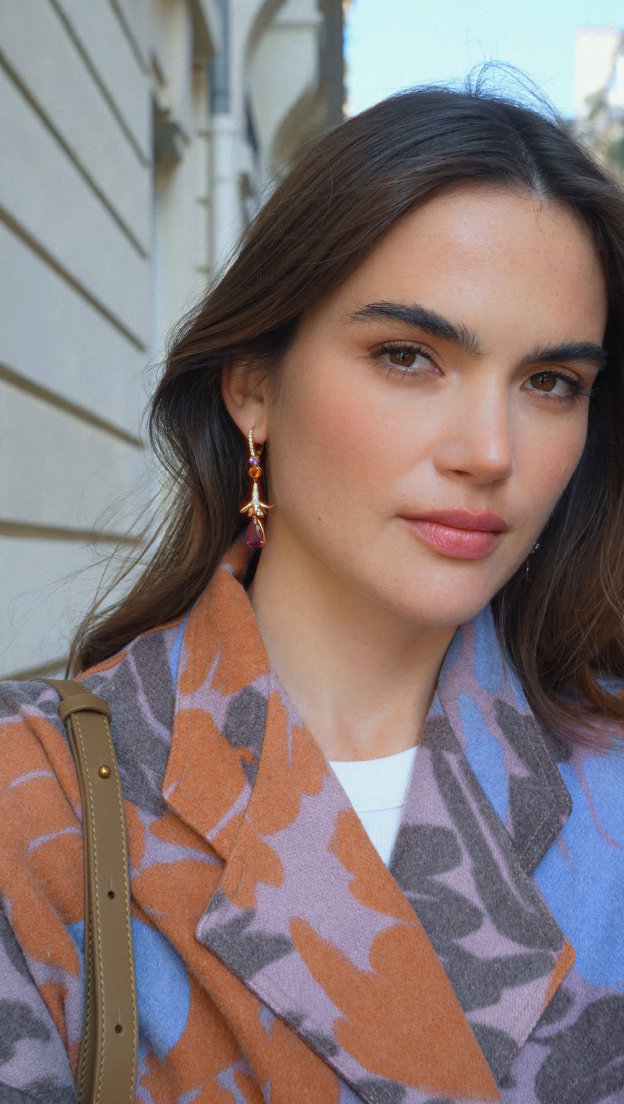 ローレンツ・ベーメル ルベライト、サファイア、ヘリオドール、ダイヤモンド ピアス イエローゴールド - Galerie Pénélope