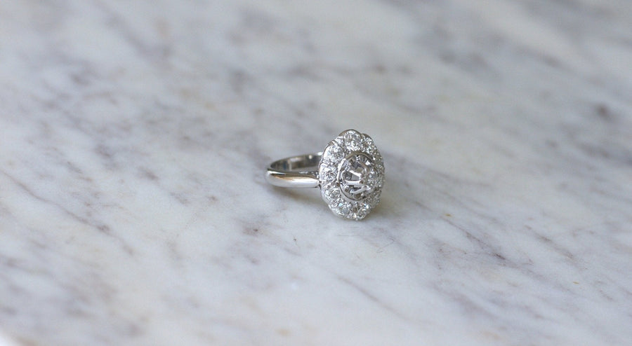 アールデコ マルグリット オーバル ダイヤモンド リング - Galerie Pénélope