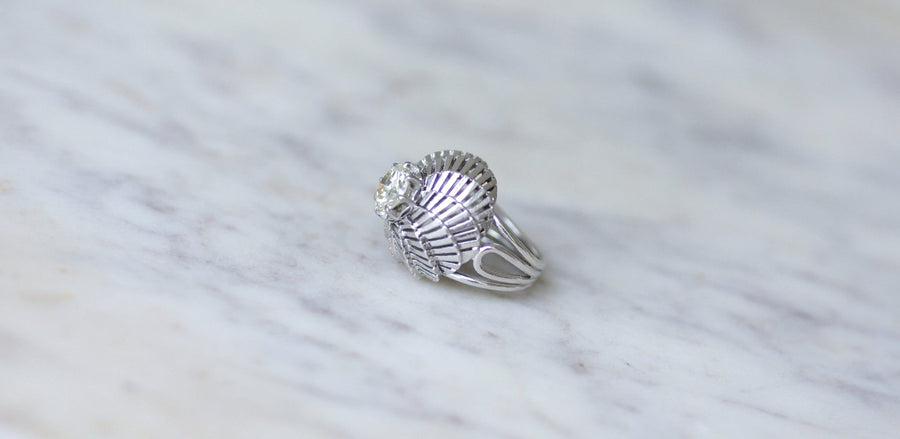 1.25カラット ダイヤモンド プラチナ スパイラル リング - Galerie Pénélope