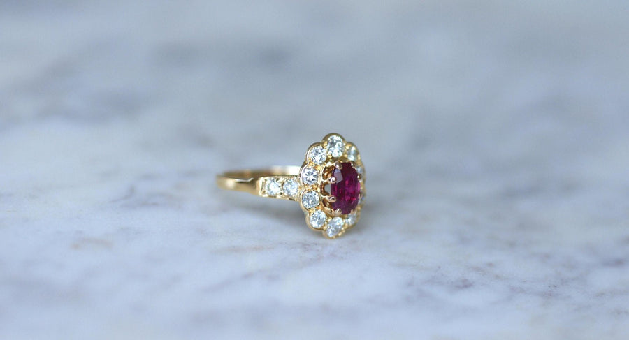 マルグリット オーバル ルビー ダイヤモンド リング - Galerie Pénélope