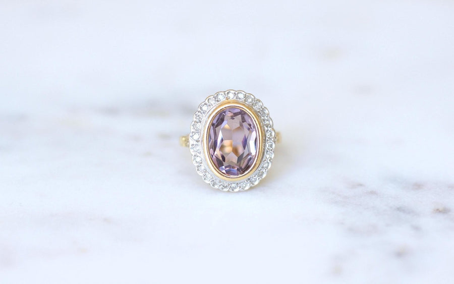 アール・デコ様式のアメシストとダイヤモンドのリング - Galerie Pénélope
