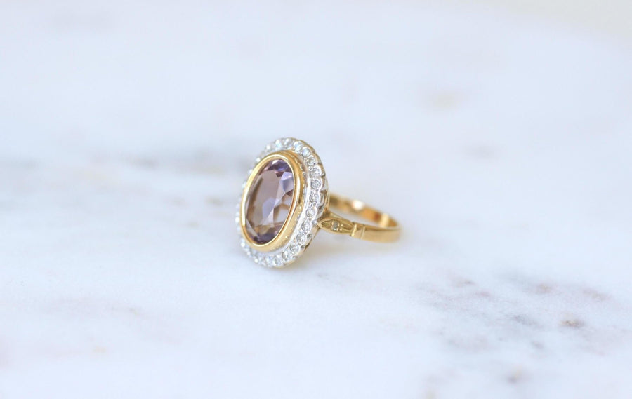 アール・デコ様式のアメシストとダイヤモンドのリング - Galerie Pénélope