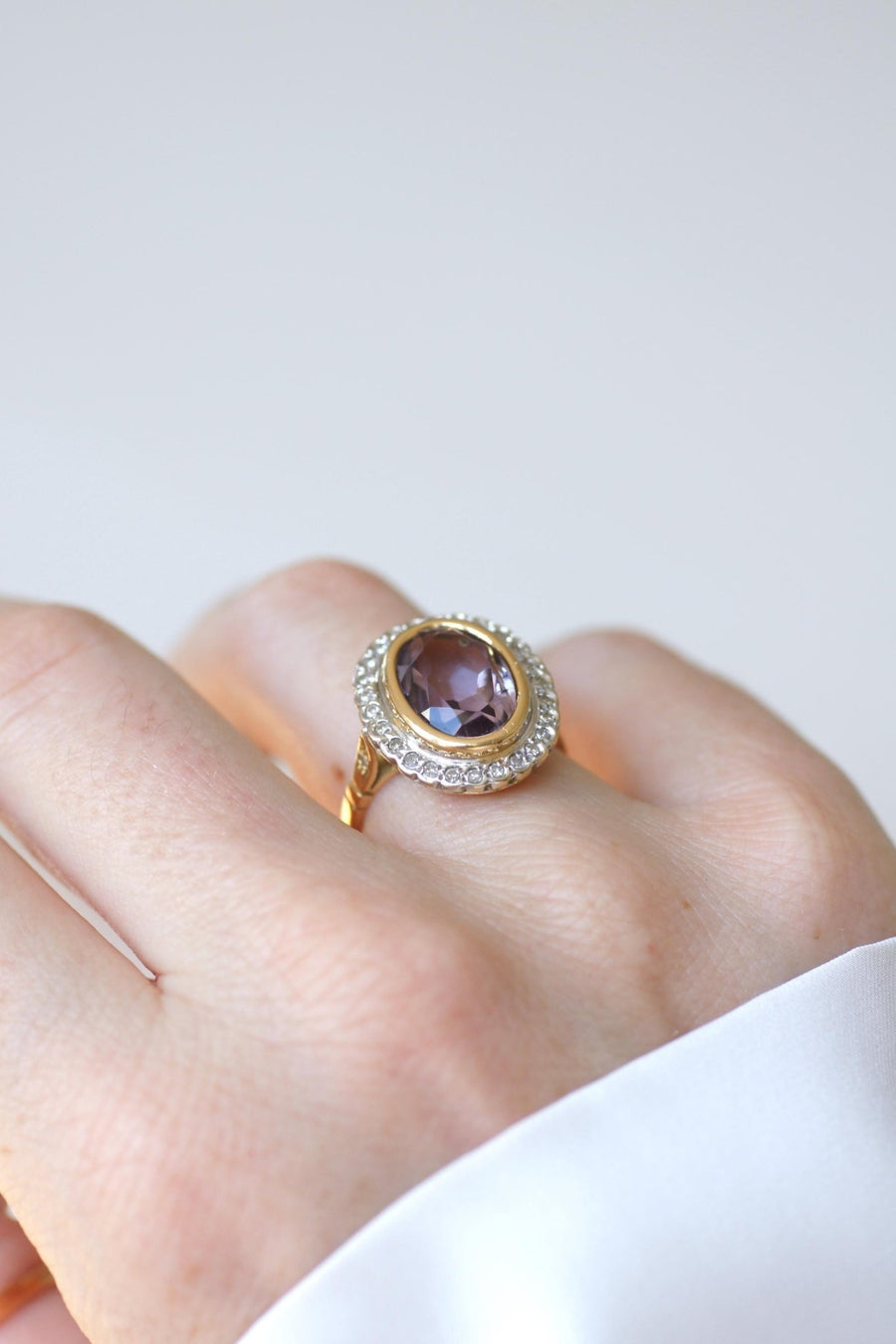 アール・デコ様式のアメシストとダイヤモンドのリング - Galerie Pénélope