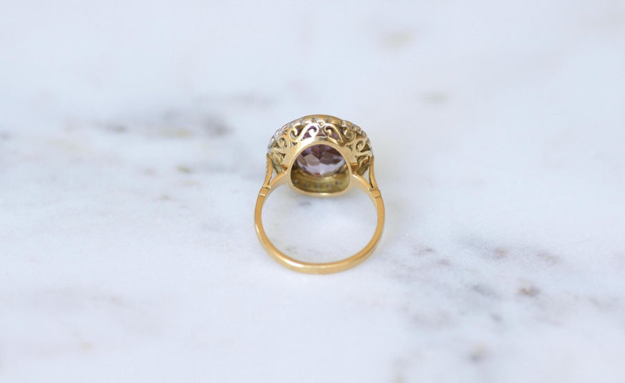 アール・デコ様式のアメシストとダイヤモンドのリング - Galerie Pénélope