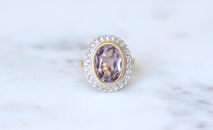 アール・デコ様式のアメシストとダイヤモンドのリング - Galerie Pénélope