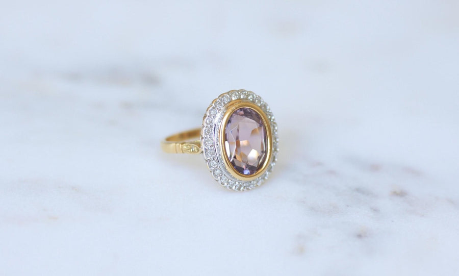 アール・デコ様式のアメシストとダイヤモンドのリング - Galerie Pénélope