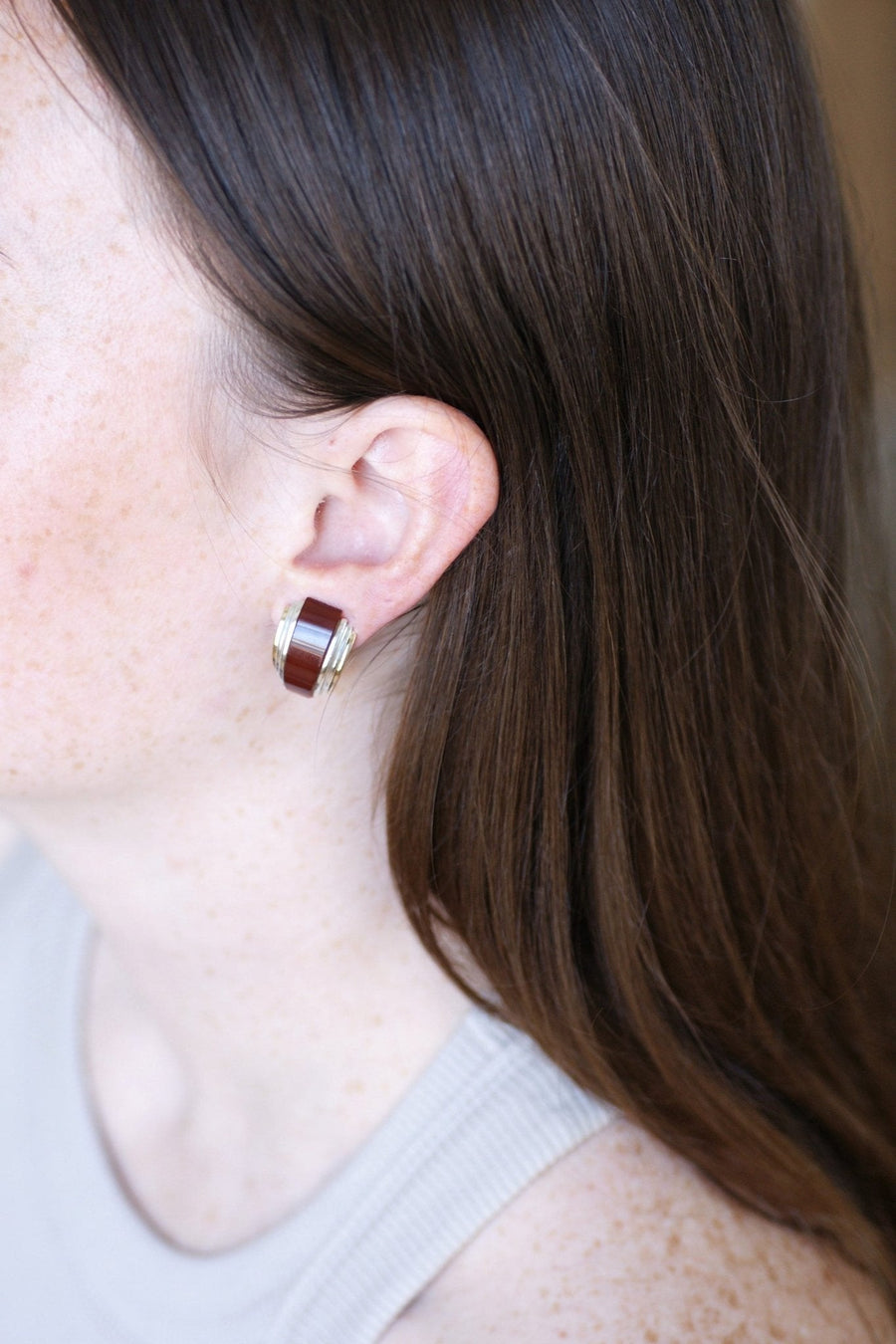 イヤリング Puiforcat clips by André Vassort Carnelian - Galerie Pénélope