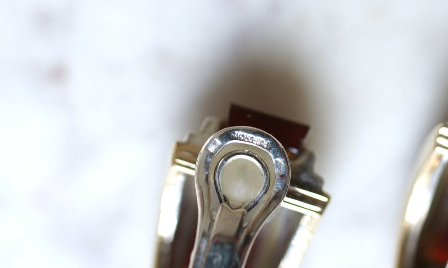 イヤリング Puiforcat clips by André Vassort Carnelian - Galerie Pénélope
