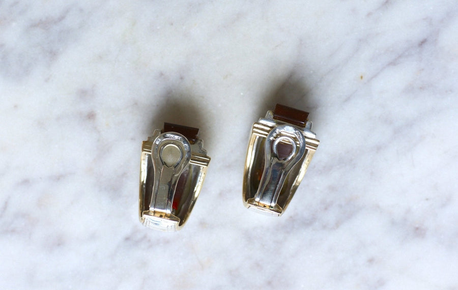 イヤリング Puiforcat clips by André Vassort Carnelian - Galerie Pénélope