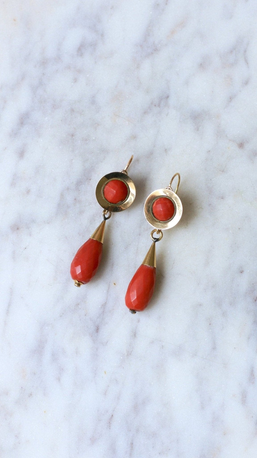 コーラルドロップピアス - Galerie Pénélope