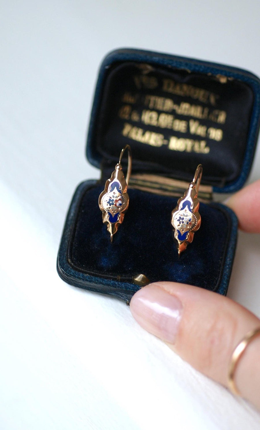 ローズゴールド・エナメル・ポワサール・ピアス - Galerie Pénélope