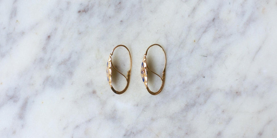 ローズゴールド・エナメル・ポワサール・ピアス - Galerie Pénélope