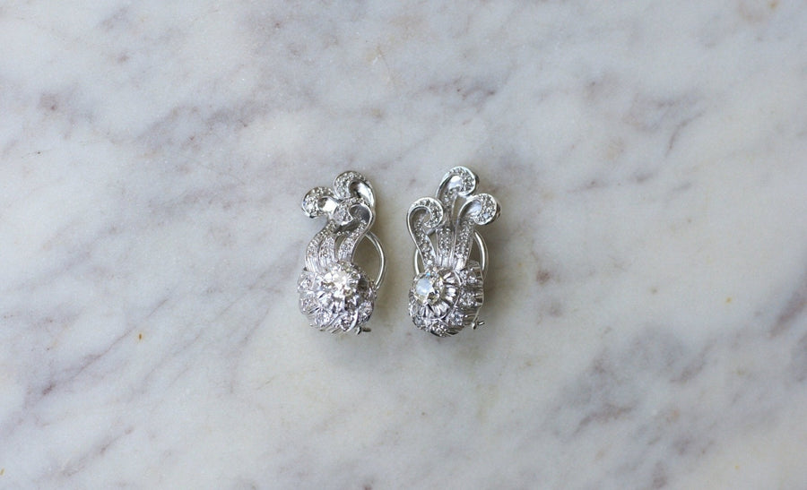 レトロ ダイヤモンド ピアス 1.55カラット - Galerie Pénélope