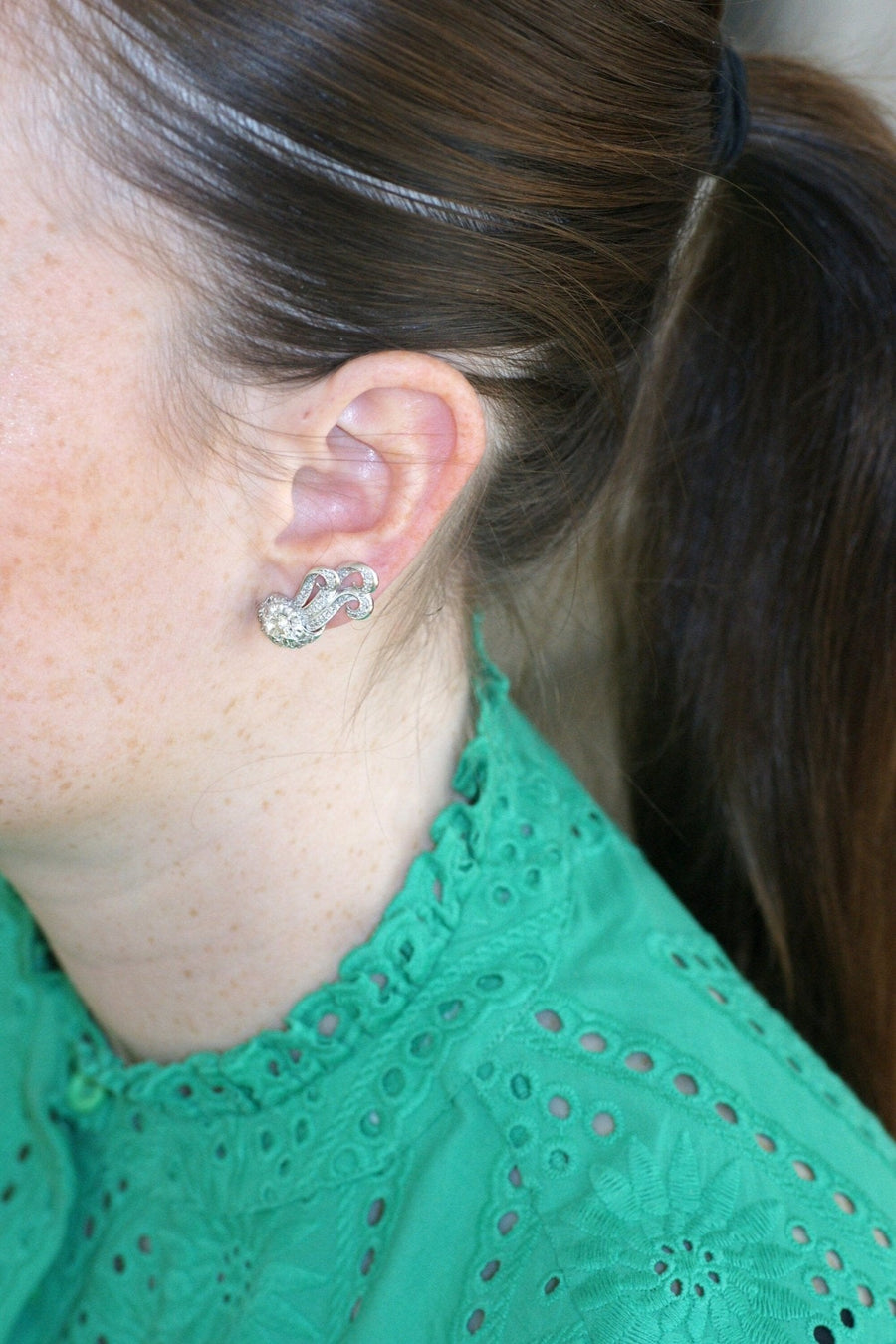 レトロ ダイヤモンド ピアス 1.55カラット - Galerie Pénélope