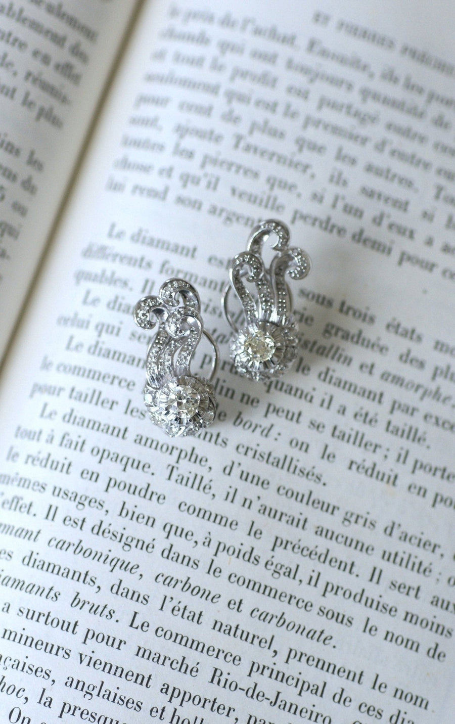 レトロ ダイヤモンド ピアス 1.55カラット - Galerie Pénélope