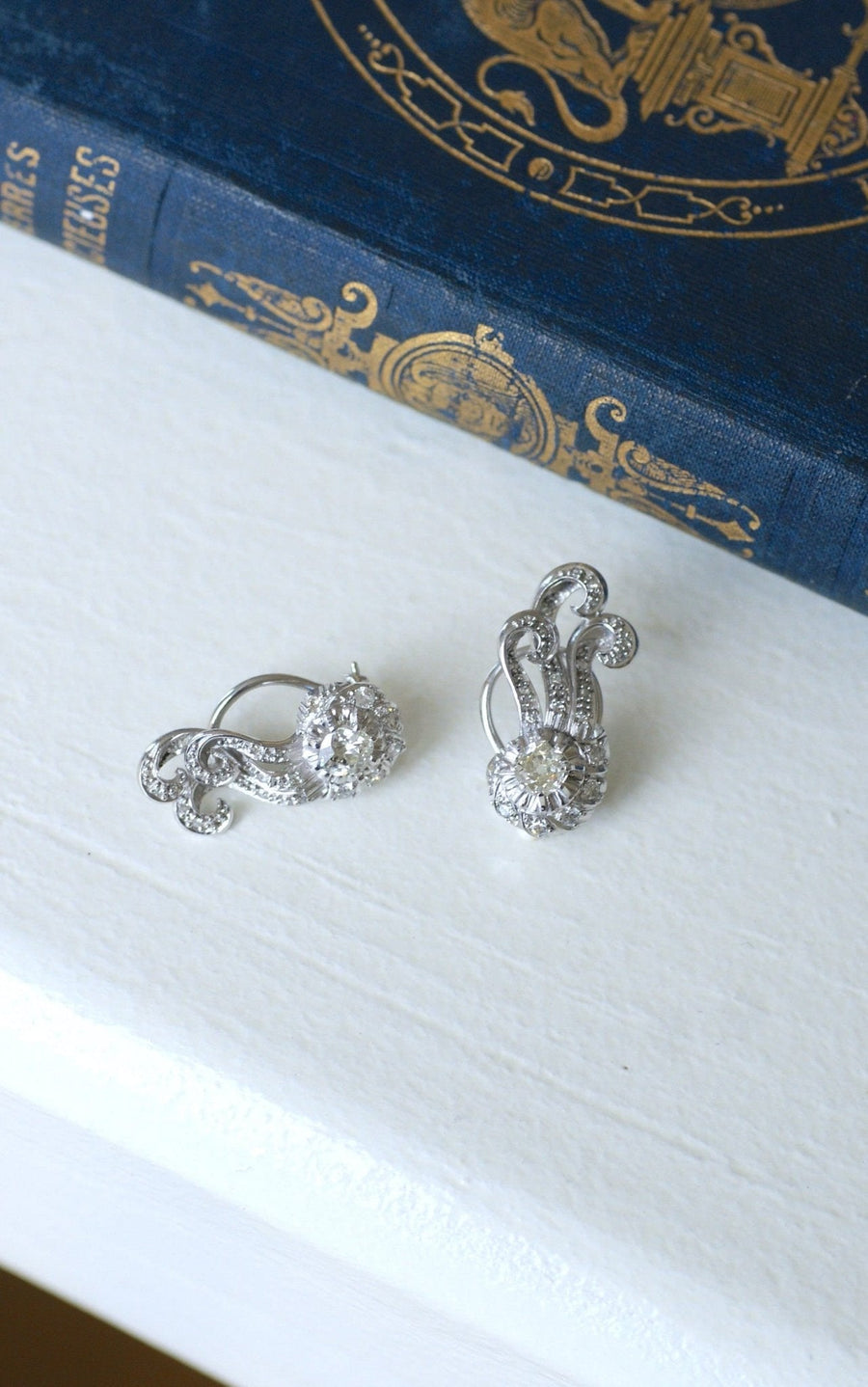 レトロ ダイヤモンド ピアス 1.55カラット - Galerie Pénélope