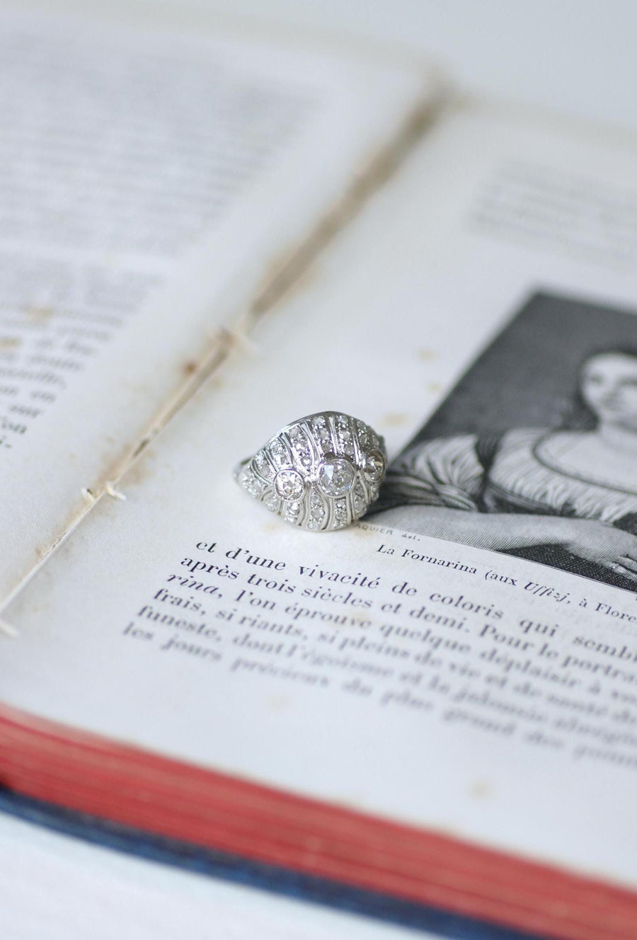 アール・デコ調 ドーム・リング ダイヤモンド 1.30カラット プラチナ