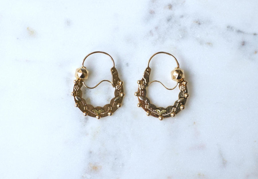 クレオール・サボヤール・ローズ＆イエローゴールド・イヤリング