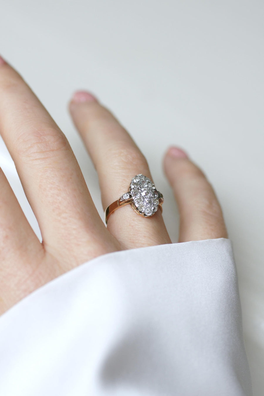 リング マーキーズ アンシャンテ ダイヤモンド 1,30カラット ピンクゴールド/プラチナ