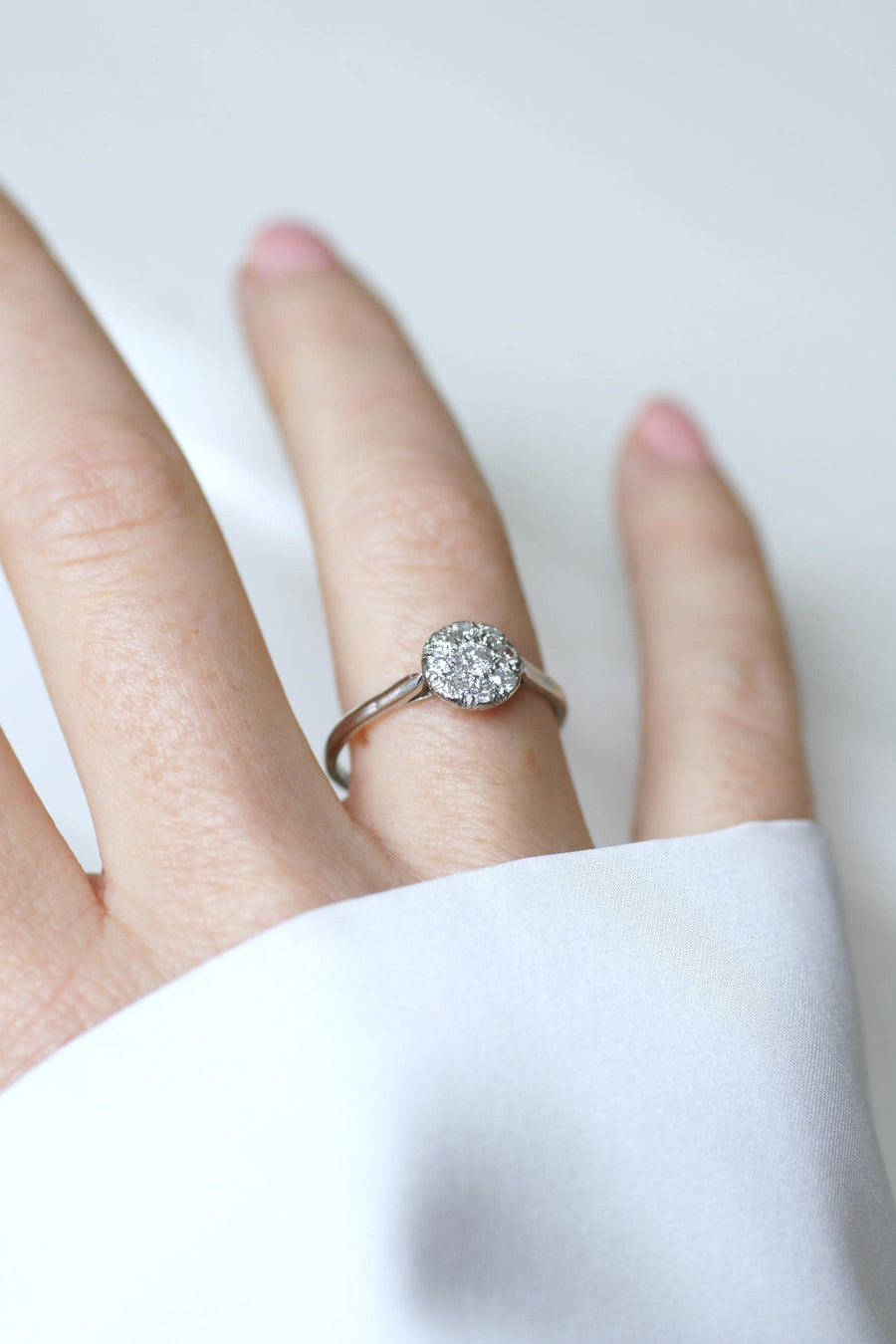 アールデコ・ラウンド・ダイヤモンド・プラチナ・リング