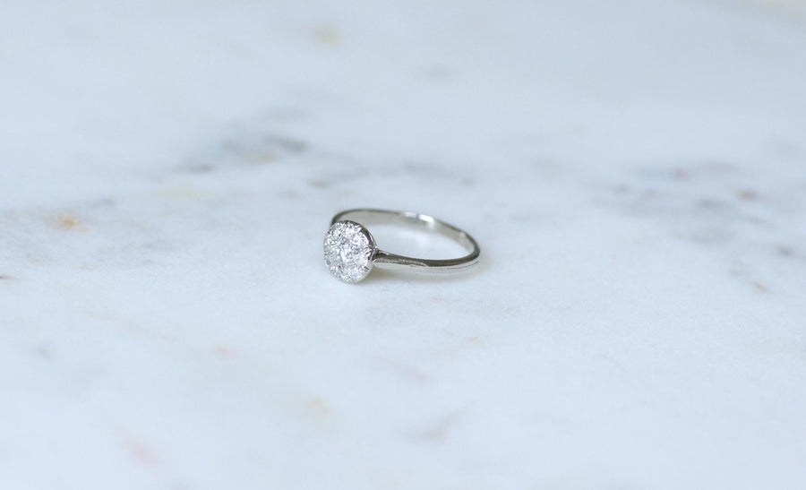 アールデコ・ラウンド・ダイヤモンド・プラチナ・リング