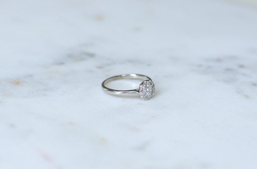 アールデコ・ラウンド・ダイヤモンド・プラチナ・リング