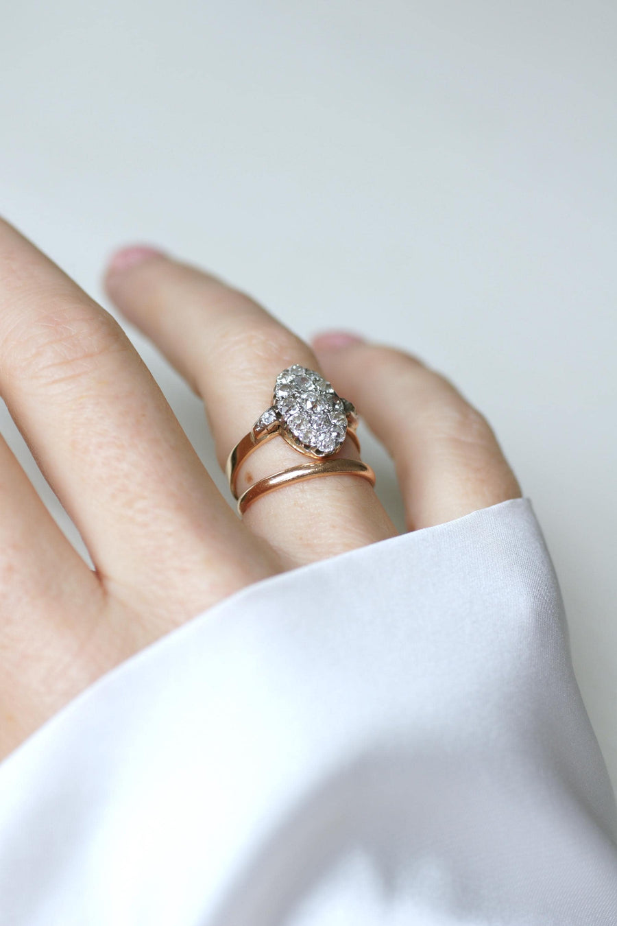 リング マーキーズ アンシャンテ ダイヤモンド 1,30カラット ピンクゴールド/プラチナ