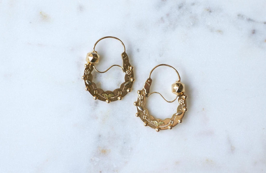 クレオール・サボヤール・ローズ＆イエローゴールド・イヤリング