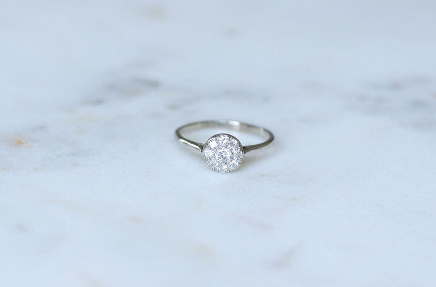 アールデコ・ラウンド・ダイヤモンド・プラチナ・リング