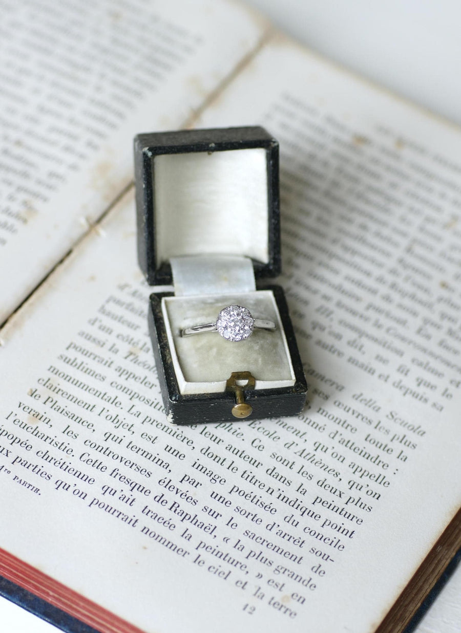 アールデコ・ラウンド・ダイヤモンド・プラチナ・リング