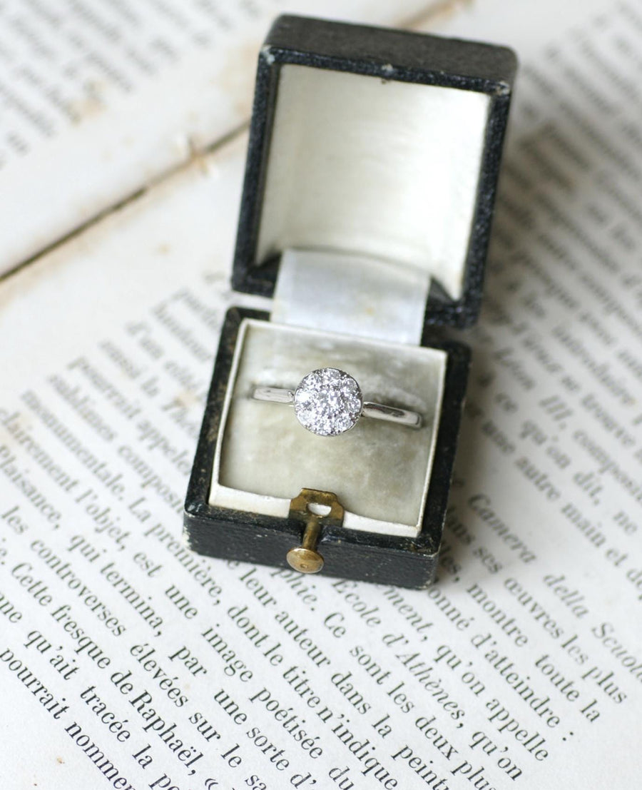 アールデコ・ラウンド・ダイヤモンド・プラチナ・リング