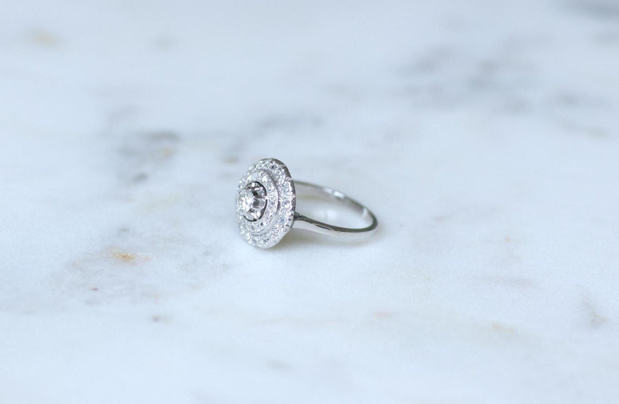 アールデコ・ダブル・エンタテインメント・ダイヤモンド・ターゲット・リング 0.60Ct ホワイトゴールド/プラチナ