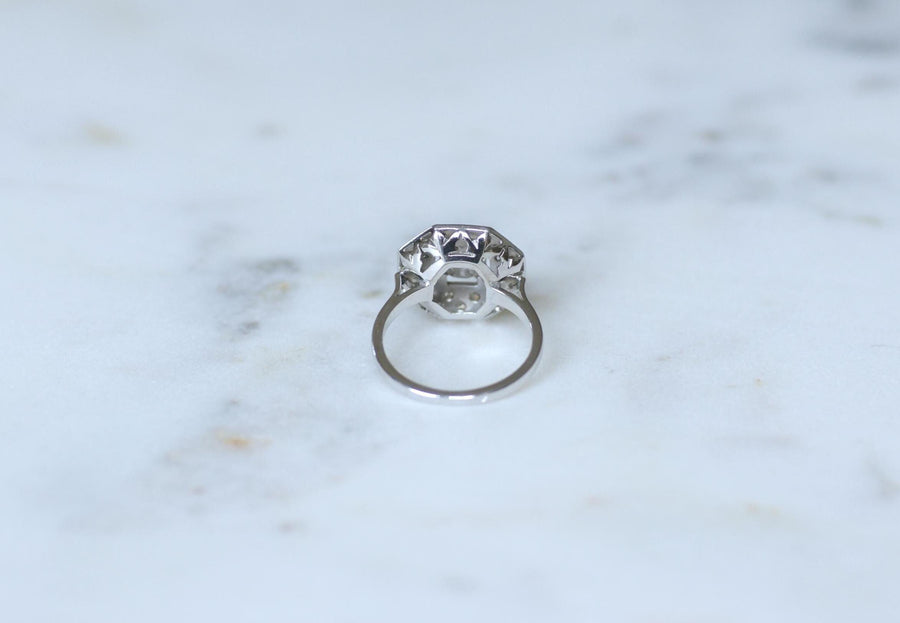 八角形アールデコ・プラチナ・ダイヤモンド・リング 0.65カラット