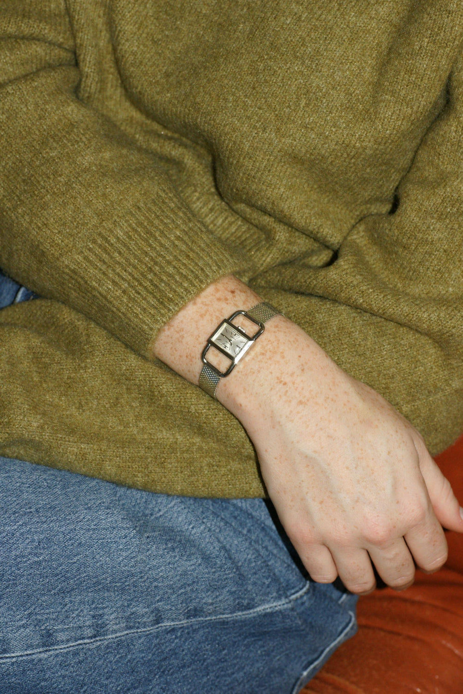 ジャガー・ルクルト・フォー・エルメス 70年代の女性用機械式スチールキャリパーウォッチ