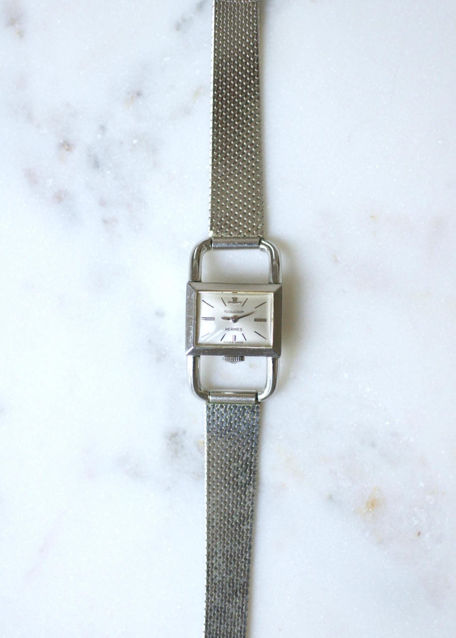 ジャガー・ルクルト・フォー・エルメス 70年代の女性用機械式スチールキャリパーウォッチ