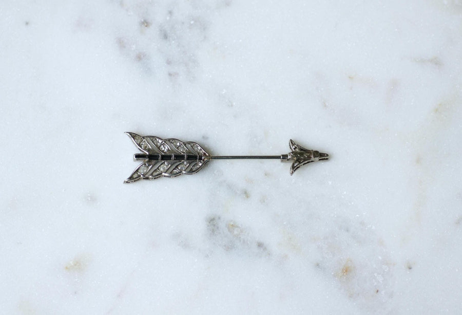アールデコ ダイヤモンド アロー ブローチ ホワイトゴールド プラチナ