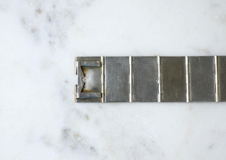 アールデコ ルビー ピンクゴールド＆シルバー リボン ブレスレット