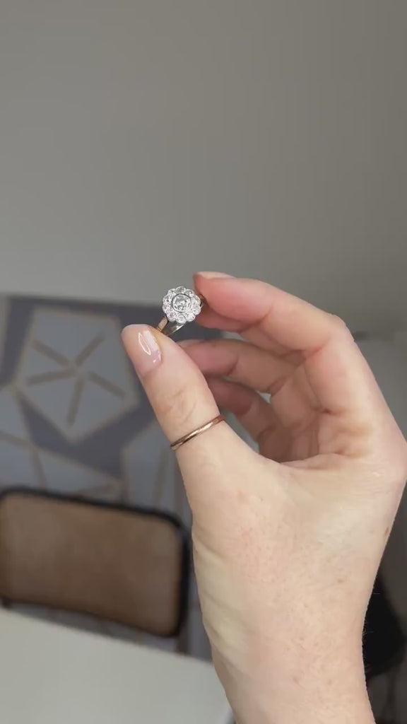 アールデコ調マーガレットリング ダイヤモンド1.60カラット ゴールド＆プラチナ製