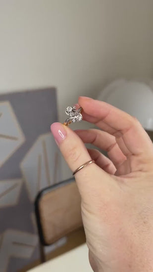 ベル・エポック ゴールドとプラチナ製 トワ・エ・モワ ダイヤモンドリング