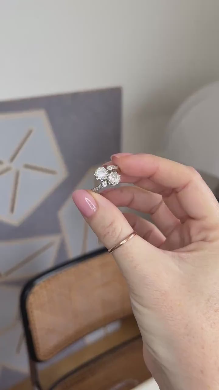 アンティーク トワ・エ・モワ リング ダイヤモンド 2.60カラット イエローゴールド/プラチナ