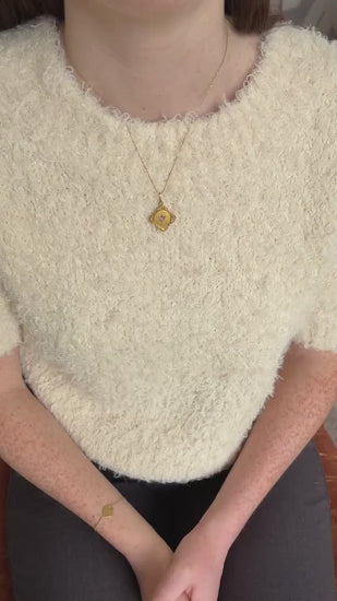 アンティーク・イエローゴールド・ラッキースター・メダル