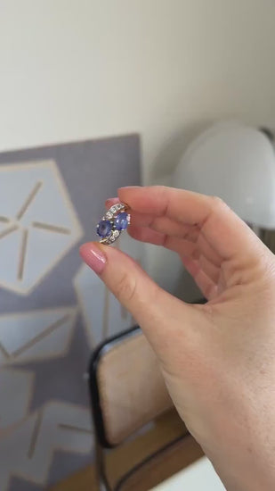 セイランサファイアとダイヤモンドの「トゥイ・エ・モワ」リング