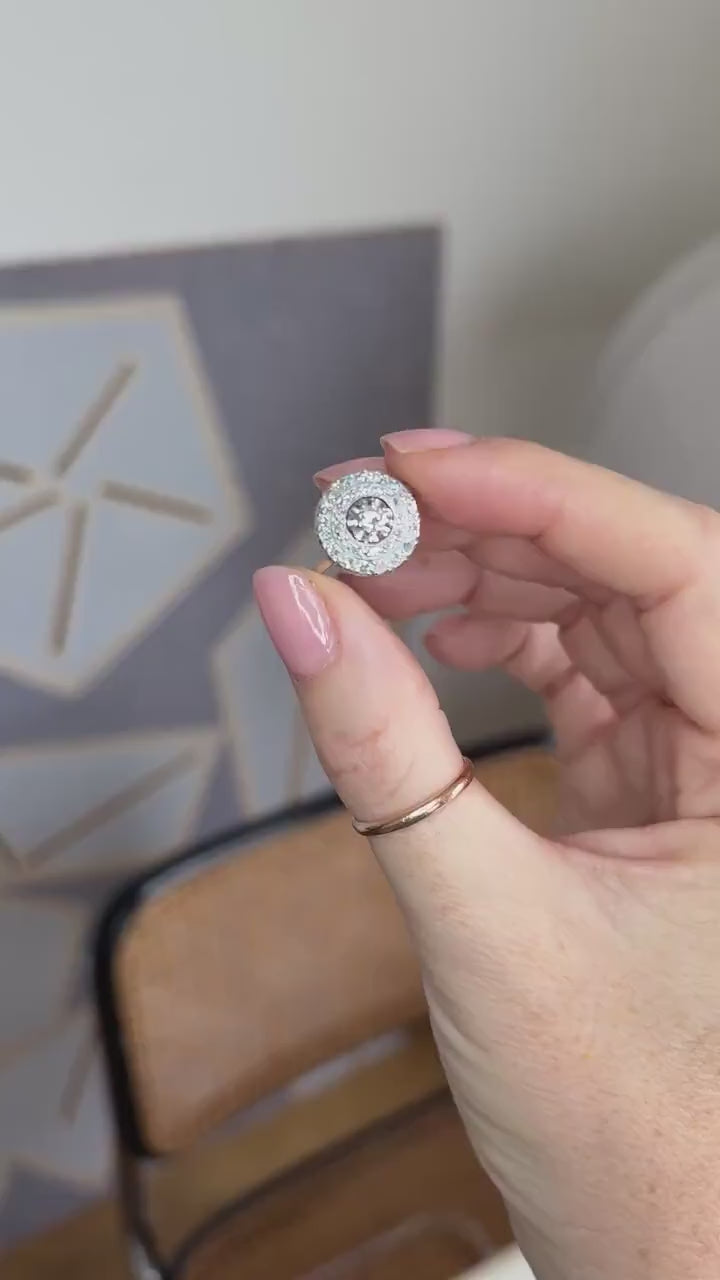 アールデコ・ダブル・エンタテインメント・ダイヤモンド・ターゲット・リング 0.60Ct ホワイトゴールド/プラチナ