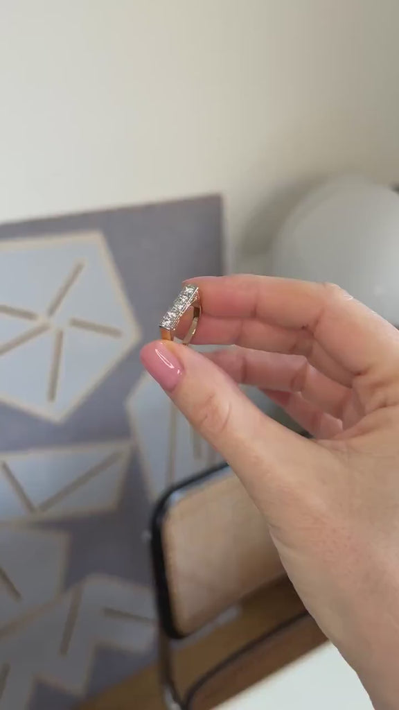 アンティークのガーターリング イエローゴールド プラチナ ダイヤモンド