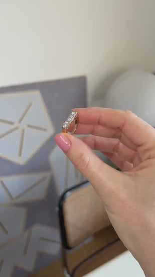 アンティークのガーターリング イエローゴールド プラチナ ダイヤモンド