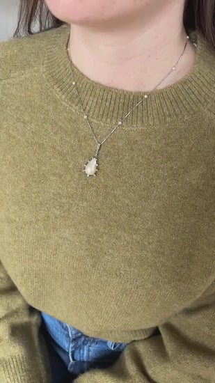 アール・デコ調ネックレス グーテ・パール＆ダイヤモンド・ペンダント ゴールド＆プラチナ