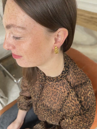 クリップイヤリング ヴィンテージ ブシュロン イエローゴールド