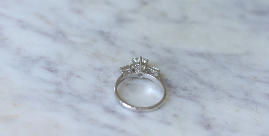 アールデコ クッション ダイヤモンド ソリテア 1.00Ct プラチナ - Galerie Pénélope