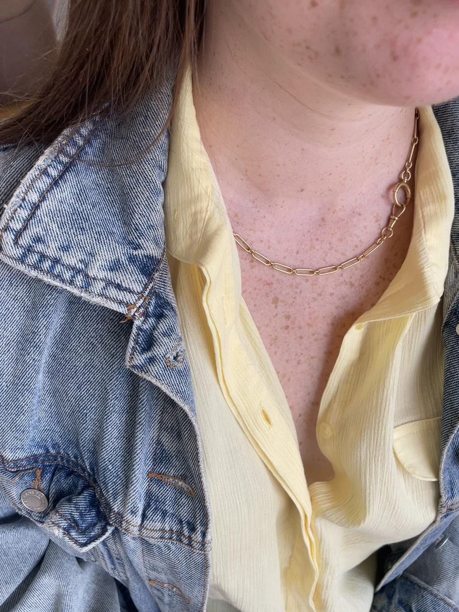 アンティーク イエローゴールド レクタングル チェーン