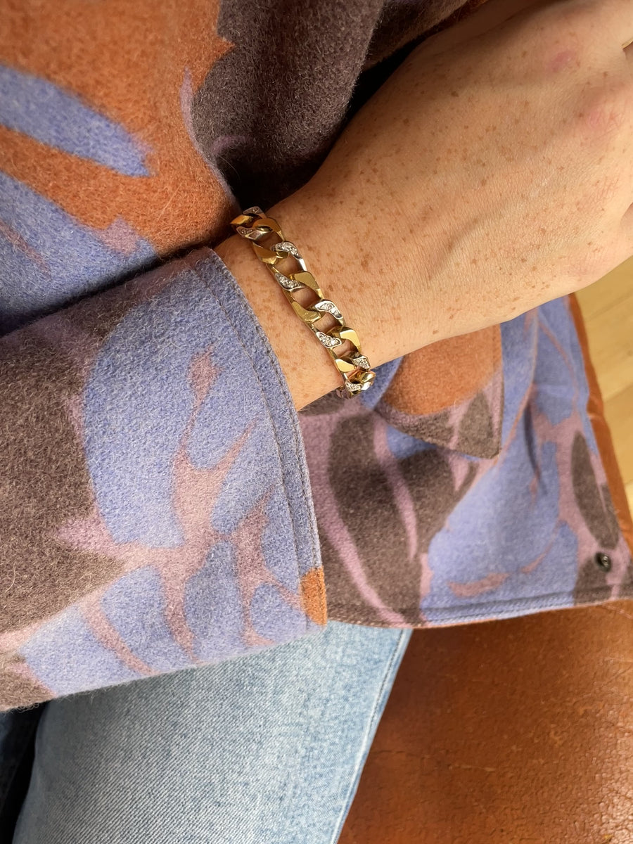 ブレスレット グルメット ダイヤモンド ツーゴールド